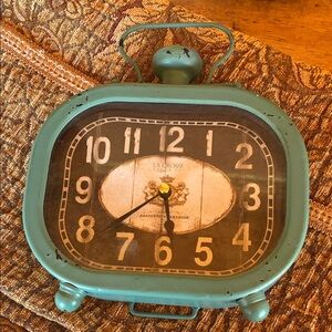 Vintage-Style Teal Wall Clock